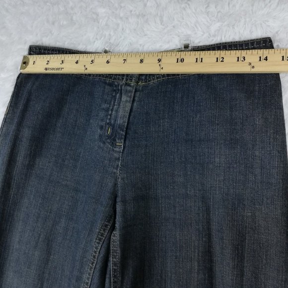 Cabi Womens Jeans Capri Wide Leg Blue Denim Dark Wash Low Rise 2 - Picture 8 of 13